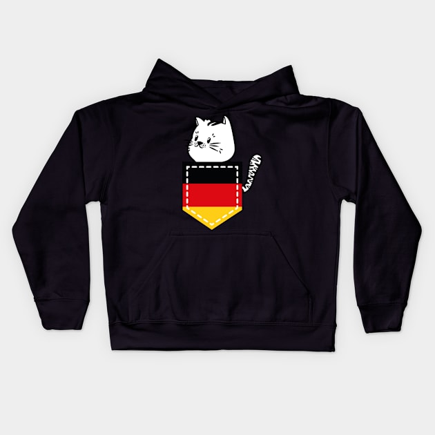 Patriotic Pocket Pussy - Cat Lover -  German Patriot Kids Hoodie by PosterpartyCo